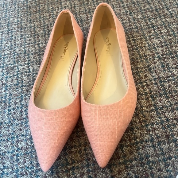 J.McLaughlin Salmon Pink Linen Ballet Pointed Toe Ballet Gale Flats Size 7 NWOB - Picture 3 of 8